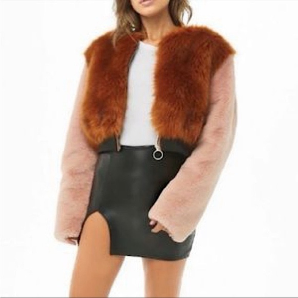 SHACI Stylish Women's Teddy Jacket in Pink and Brown